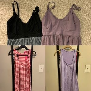 Lot of 2 nursing tanks and 2 maternity nightgowns